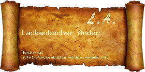 Lackenbacher Andor névjegykártya